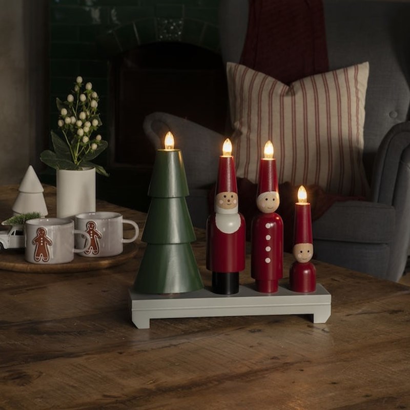 Bougeoir De L’Avent Père Noël Rouge/vert De Konstsmide - Ce bougeoir est un excellent choix pour tous ceux qui recherchent un bougeoir de l'Avent avec une touche ludique et personnelle.