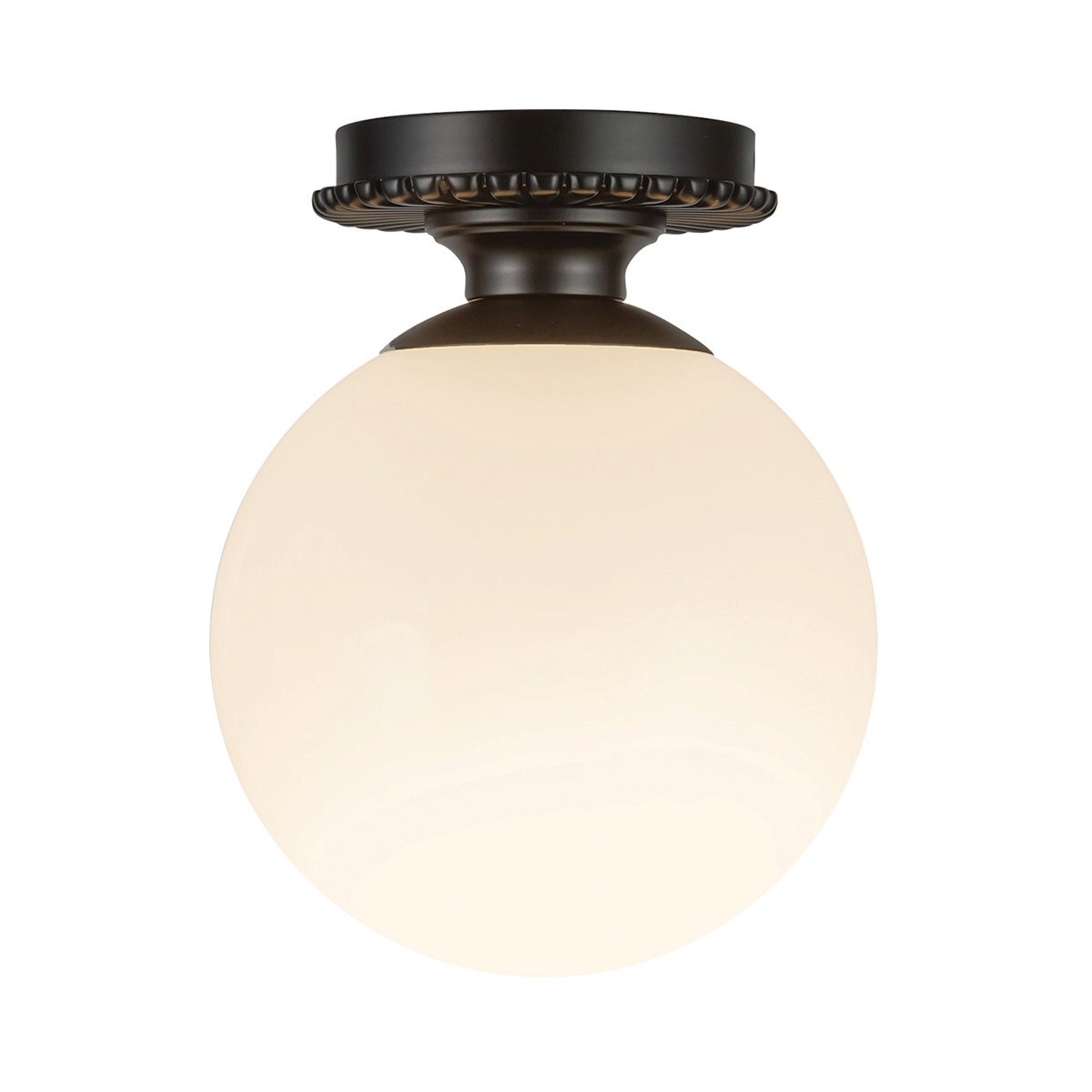 Otis Ø20 Noir lampe de salle de bain De Elstead Lighting - Otis est un plafonnier d&eacute;coratif aux formes douces et aux d&eacute;tails d&eacute;licats.