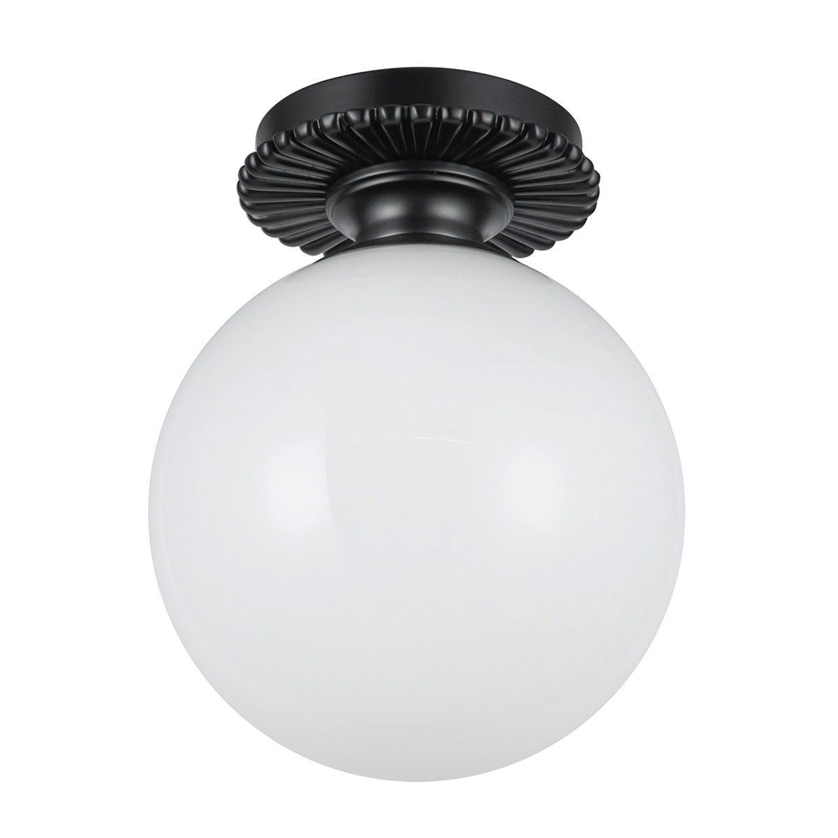 Otis Ø20 Noir lampe de salle de bain De Elstead Lighting - Otis est un plafonnier d&eacute;coratif aux formes douces et aux d&eacute;tails d&eacute;licats.