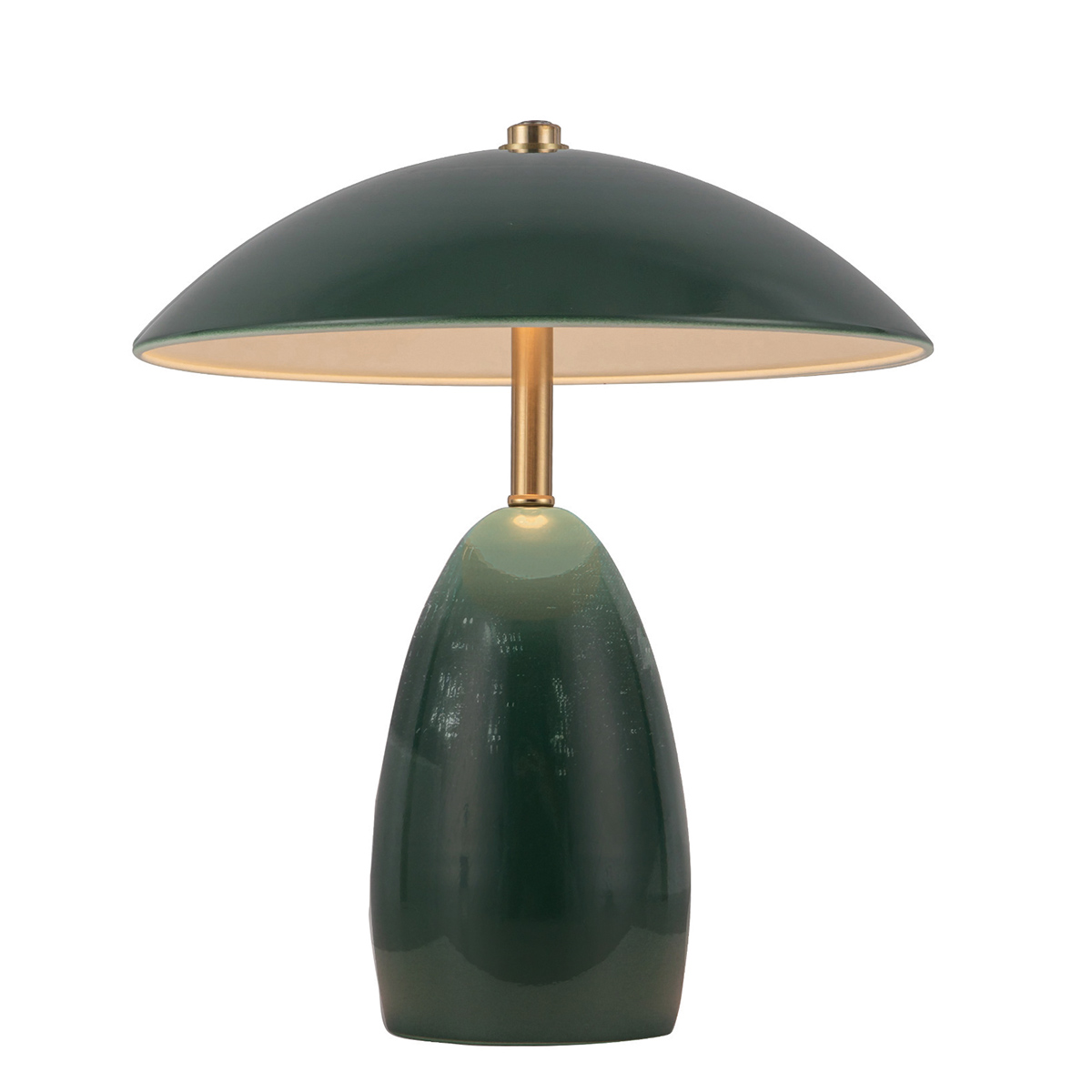 Poppy 27cm Vert portable De Elstead Lighting - Poppy est une lampe de table portable en m&eacute;tal gris fonc&eacute; orn&eacute;e de d&eacute;tails en laiton.