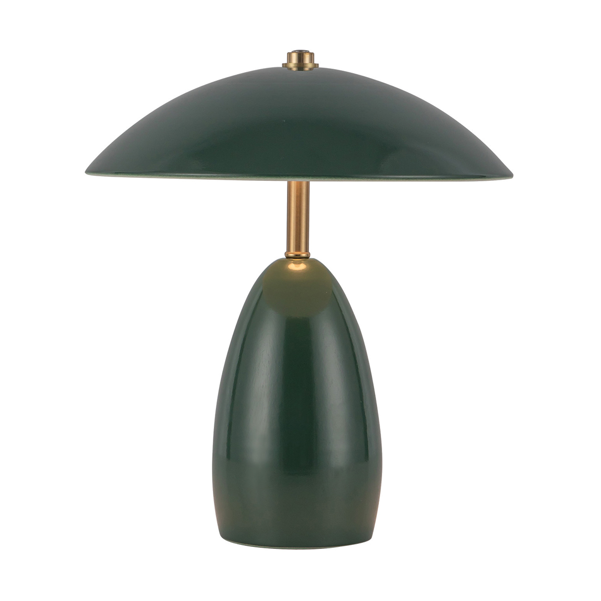 Poppy 27cm Vert portable De Elstead Lighting - Poppy est une lampe de table portable en m&eacute;tal gris fonc&eacute; orn&eacute;e de d&eacute;tails en laiton.