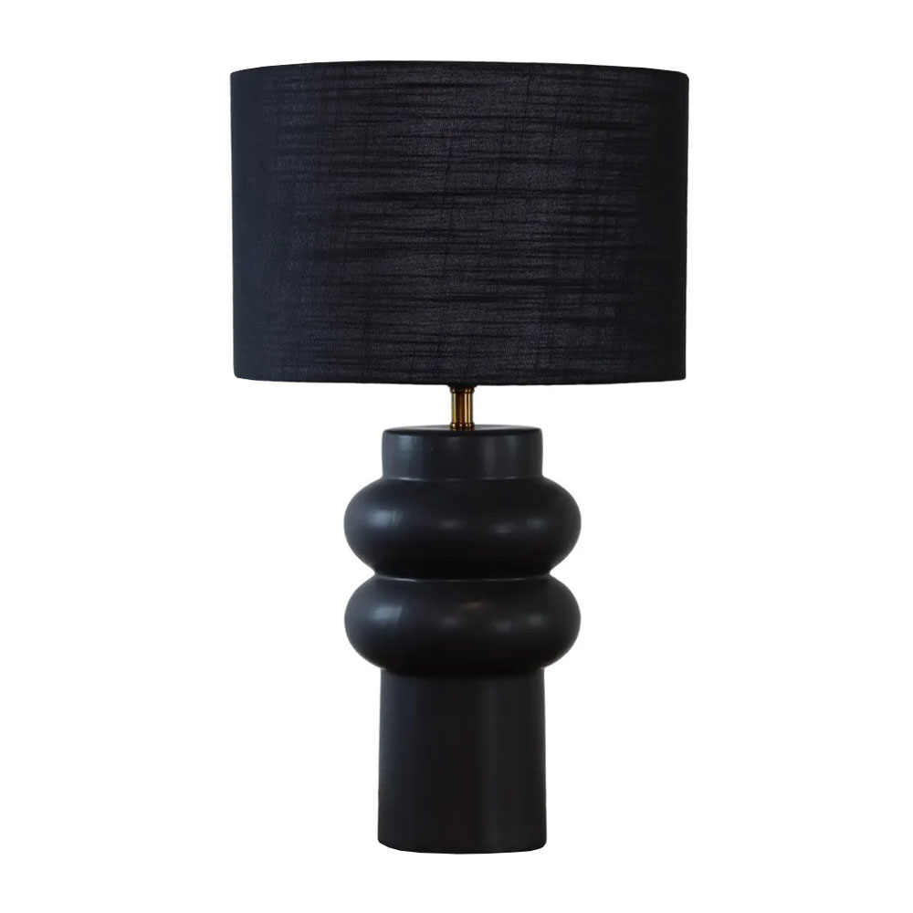 Anelli 56cm Noir lampe de table De Nordic Lighting - Elle est fournie avec un c&acirc;ble en plastique noir de 1,8 m et un interrupteur avec prise.