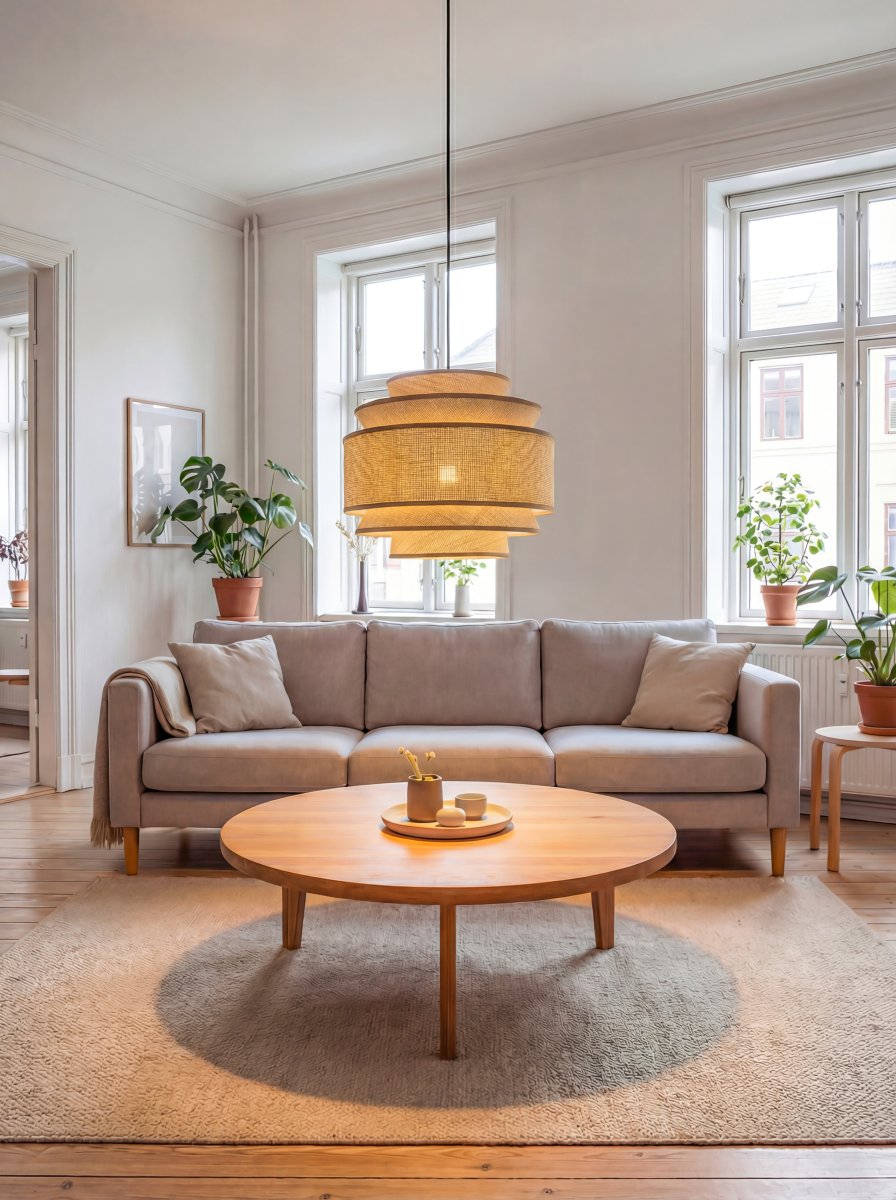 Ambrosia Ø50 Nature suspension De Aneta Lighting - Les diff&eacute;rentes formes et niveaux dessinent une silhouette &eacute;l&eacute;gante et donnent &agrave; Ambrosia son caract&egrave;re unique.