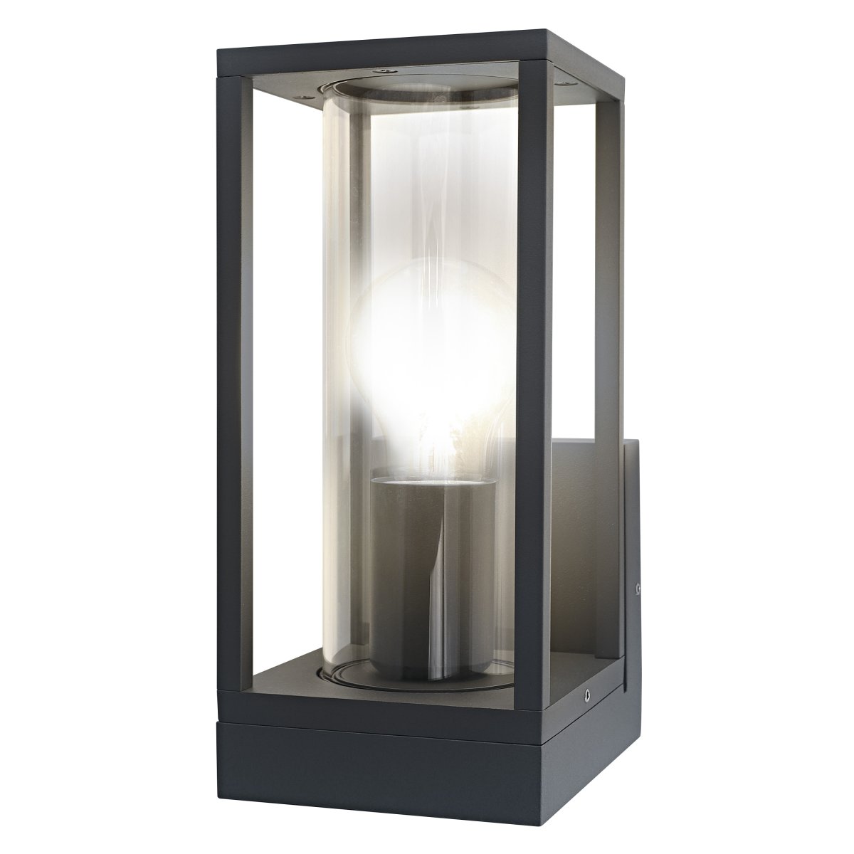Frame Gris foncé lampe d’extérieur De Osram - Fabriqu&eacute;e en aluminium et en verre de haute qualit&eacute;, cette lampe offre un beau flux lumineux tout en &eacute;tant prot&eacute;g&eacute;e des intemp&eacute;ries et du vent avec un indice de protection IP44.
