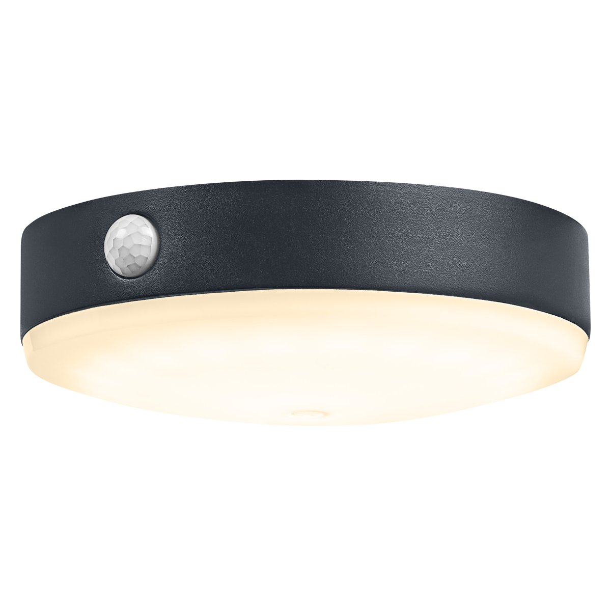 Tossa Sensor Noir lampe solaire De Ledvance - Le capteur de mouvement PIR intégré et le capteur de lumière du jour allument automatiquement la lampe lorsqu'un mouvement est détecté dans l'obscurité, garantissant ainsi sécurité et efficacité énergétique.