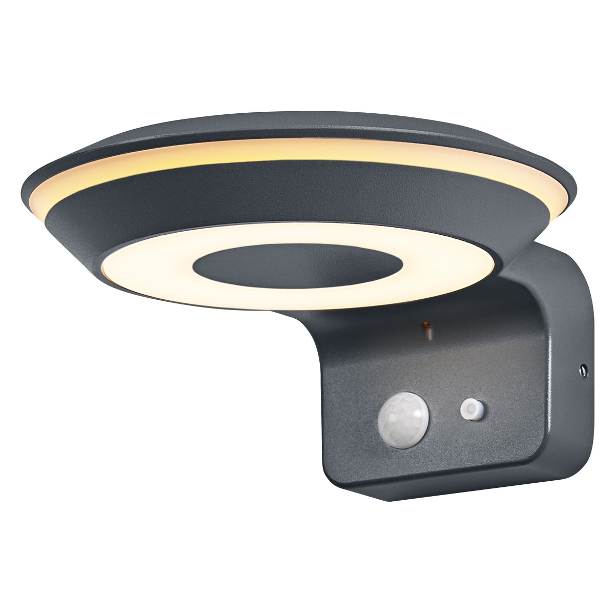 Glow Sensor Gris foncé lampe solaire De Osram - Le capteur de mouvement PIR int&eacute;gr&eacute; et le capteur de lumi&egrave;re du jour allument automatiquement la lampe lorsqu'un mouvement est d&eacute;tect&eacute; dans l'obscurit&eacute;, garantissant ainsi s&eacute;curit&eacute; et efficacit&eacute; &eacute;nerg&eacute;tique.