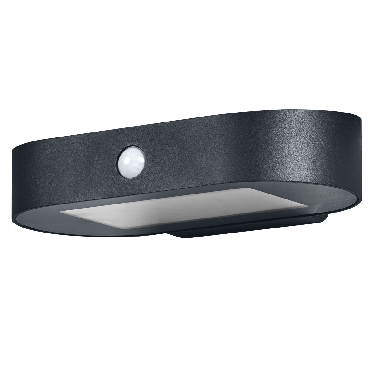 Ovale S Sensor Noir lampe solaire De Ledvance - Le capteur de mouvement PIR int&eacute;gr&eacute; et le capteur de lumi&egrave;re du jour allument automatiquement la lampe lorsqu'un mouvement est d&eacute;tect&eacute; dans l'obscurit&eacute;, garantissant ainsi s&eacute;curit&eacute; et efficacit&eacute; &eacute;nerg&eacute;tique.