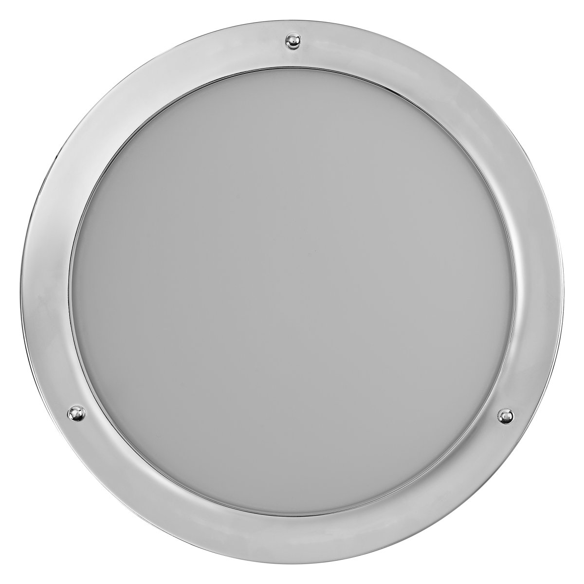 Classic Round Ø30 Chrome lampe de salle de bain De Osram - Sk&auml;rmen i frostat glas ger ett fint och bl&auml;ndfritt ljus i rummet.