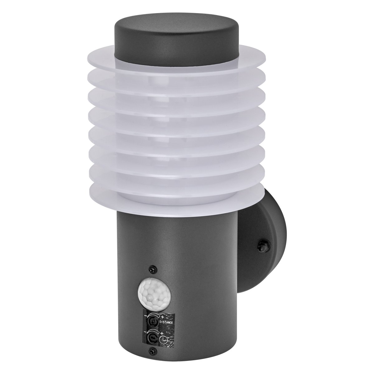 Rondo Sensor Gris foncé lampe d’extérieur De Ledvance - Med sin stilrena design och effektiva funktionalitet &auml;r denna armatur det perfekta valet f&ouml;r att b&aring;de belysa och s&auml;kerst&auml;lla ditt utomhusomr&aring;de.