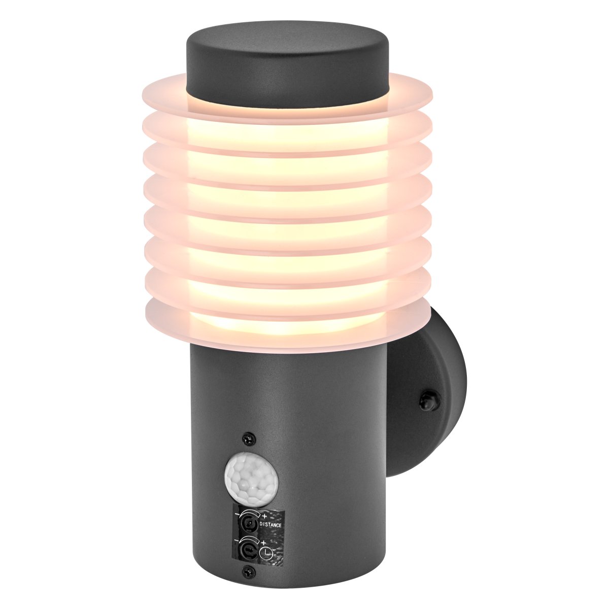 Rondo Sensor Gris foncé lampe d’extérieur De Ledvance - Med sin stilrena design och effektiva funktionalitet &auml;r denna armatur det perfekta valet f&ouml;r att b&aring;de belysa och s&auml;kerst&auml;lla ditt utomhusomr&aring;de.