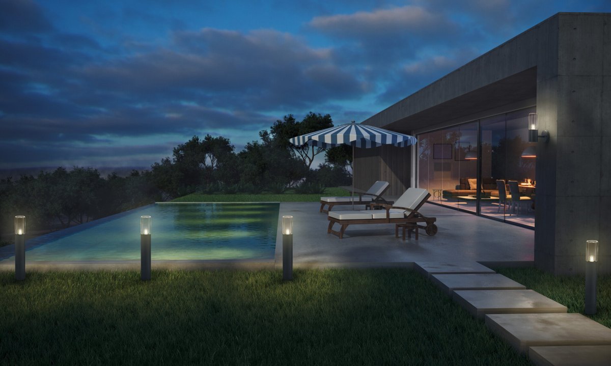 Figo Sensor Gris foncé lampe d’extérieur De Ledvance - Il est disponible avec ou sans détecteur de mouvement PIR et capteur de lumière du jour, ce qui le rend idéal pour allumer automatiquement la lumière lorsqu'un mouvement est détecté ou lorsque l'obscurité tombe.