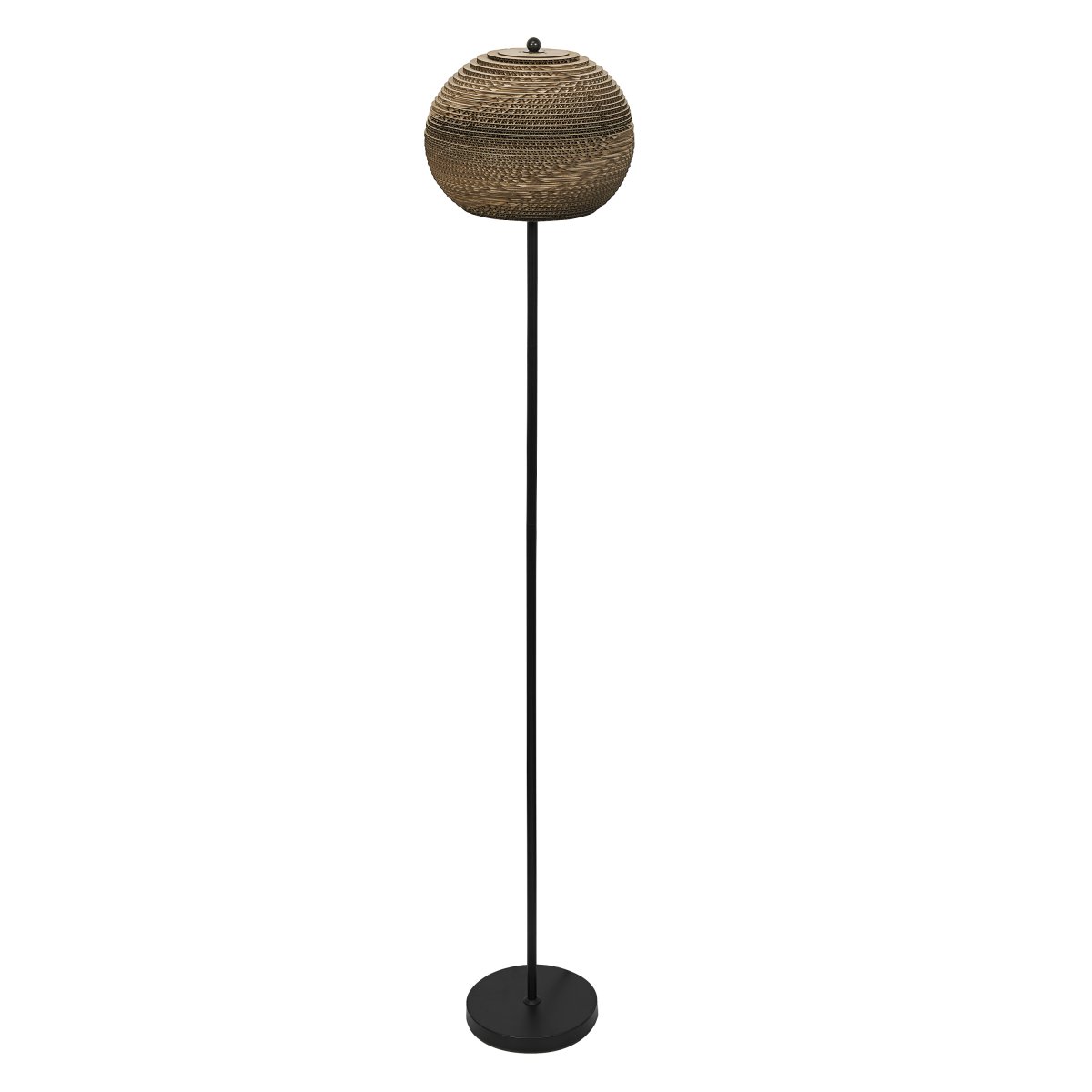 Cardboard Ball Brun lampadaire De Ledvance - L'abat-jour, fabriqu&eacute; &agrave; partir de plusieurs couches de carton, cr&eacute;e un beau jeu de lumi&egrave;re dans la pi&egrave;ce lorsqu'il est &eacute;clair&eacute; et contribue &agrave; une atmosph&egrave;re chaleureuse et naturelle.