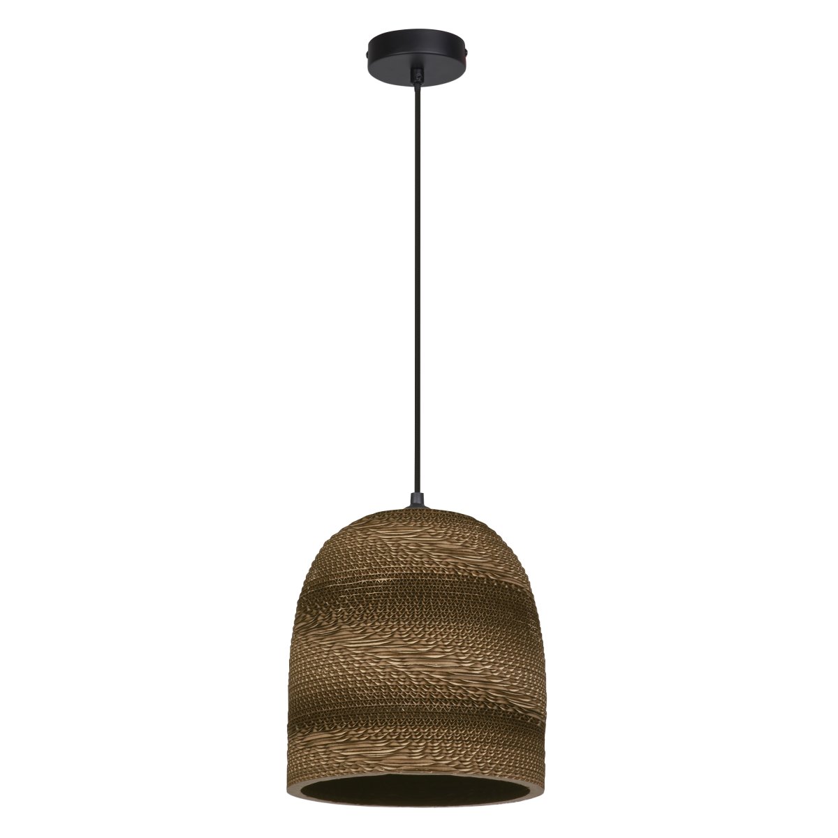 Cardboard Bell Ø25 Brun suspension De Ledvance - L'abat-jour, fabriqué à partir de plusieurs couches de carton, crée un beau jeu de lumière dans la pièce lorsqu'il est éclairé et contribue à une atmosphère chaleureuse et naturelle.
