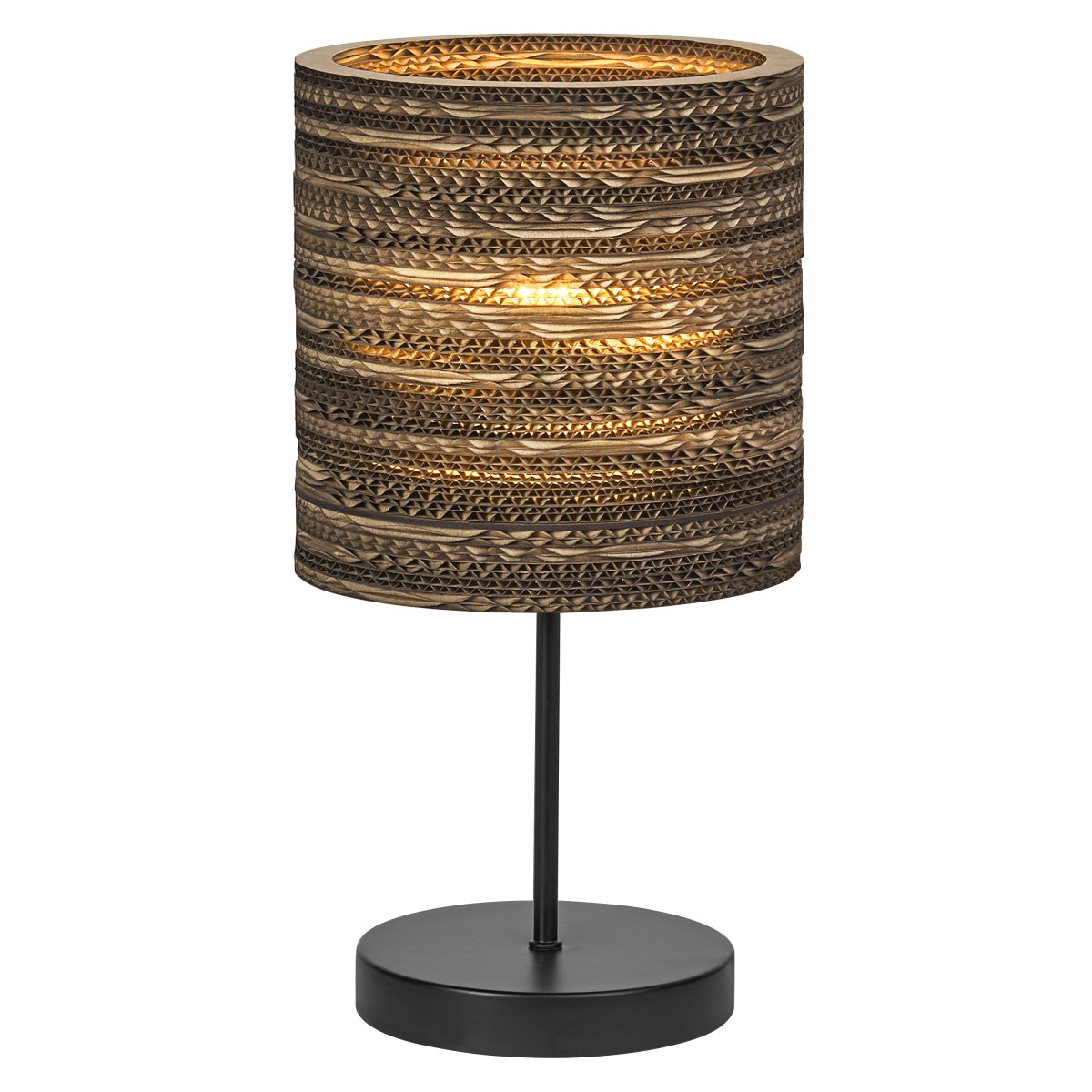 Cardboard Cylinder 38cm Brun lampe de table De Osram - L'abat-jour, fabriqu&eacute; &agrave; partir de plusieurs couches de carton, cr&eacute;e un beau jeu de lumi&egrave;re dans la pi&egrave;ce lorsqu'il est &eacute;clair&eacute; et contribue &agrave; une atmosph&egrave;re chaleureuse et naturelle.
