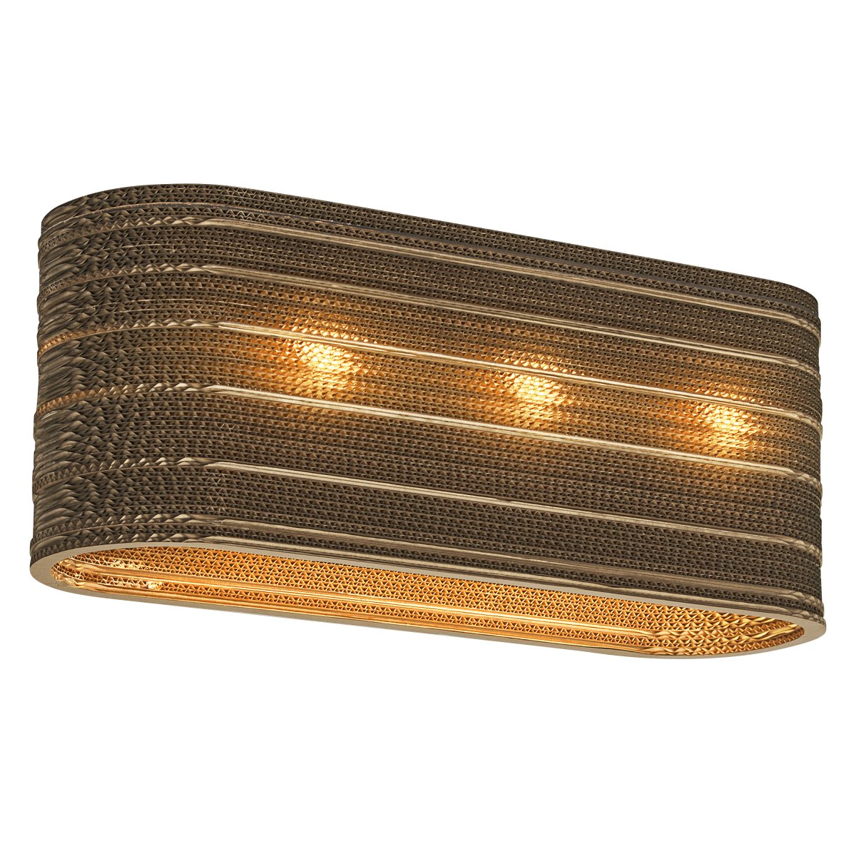 Cardboard Ovale 60cm Brun plafonnier De Osram - L'abat-jour, fabriqu&eacute; &agrave; partir de plusieurs couches de carton, cr&eacute;e un beau jeu de lumi&egrave;re dans la pi&egrave;ce lorsqu'il est &eacute;clair&eacute; et contribue &agrave; une atmosph&egrave;re chaleureuse et naturelle.