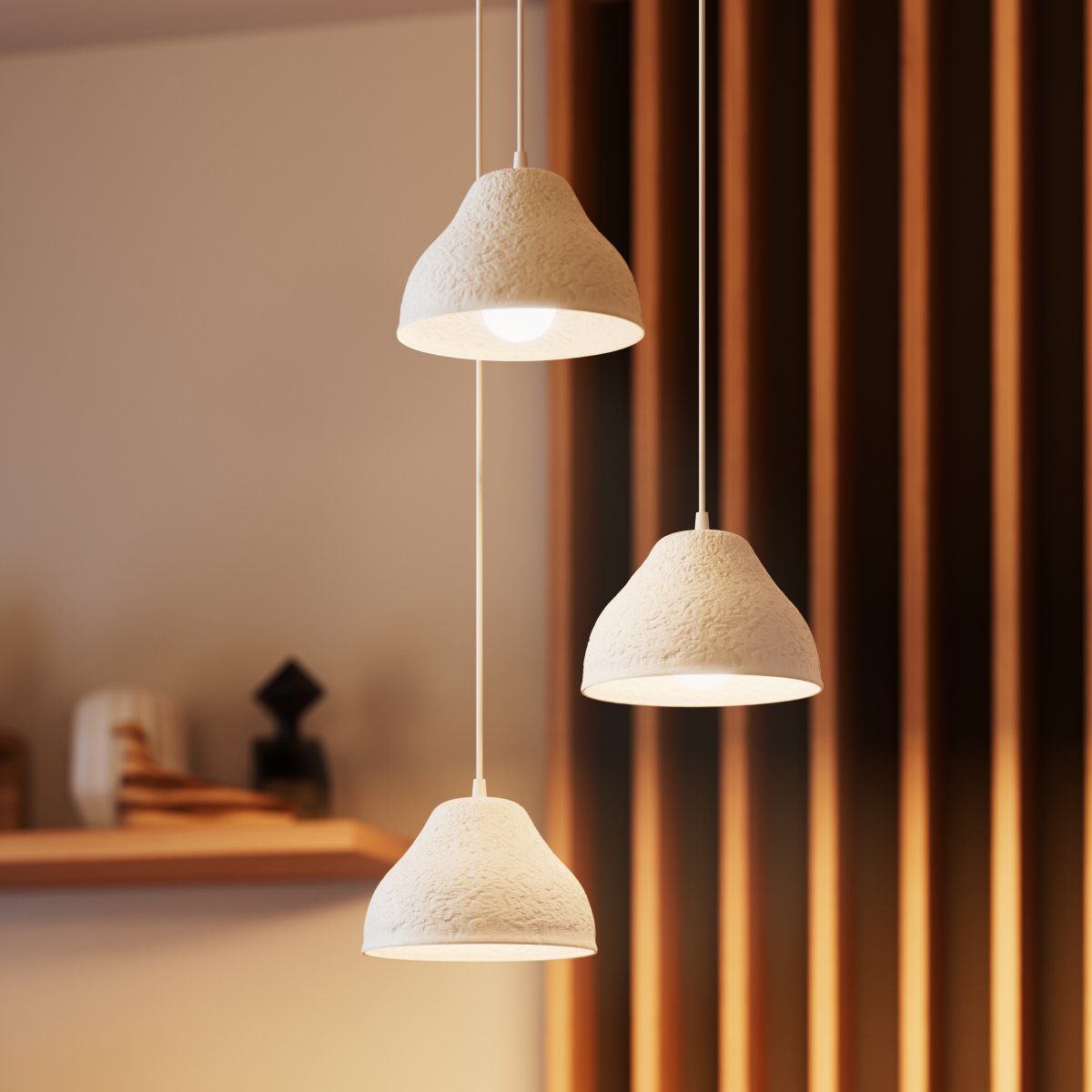 Camel Bell Ø43 Blanc suspension De Ledvance - Les abat-jour d&eacute;coratifs en papier assurent une belle diffusion de la lumi&egrave;re vers le bas.