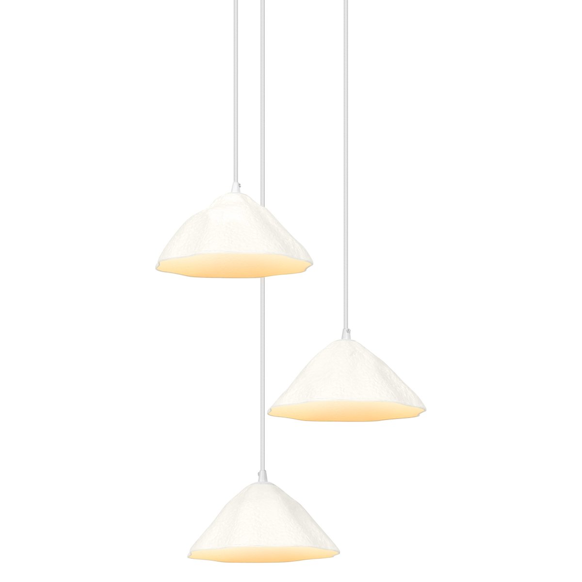 Lotus Leaf 3 Ø44 Blanc suspension De Ledvance - Les abat-jour décoratifs en papier assurent une belle diffusion de la lumière vers le bas.