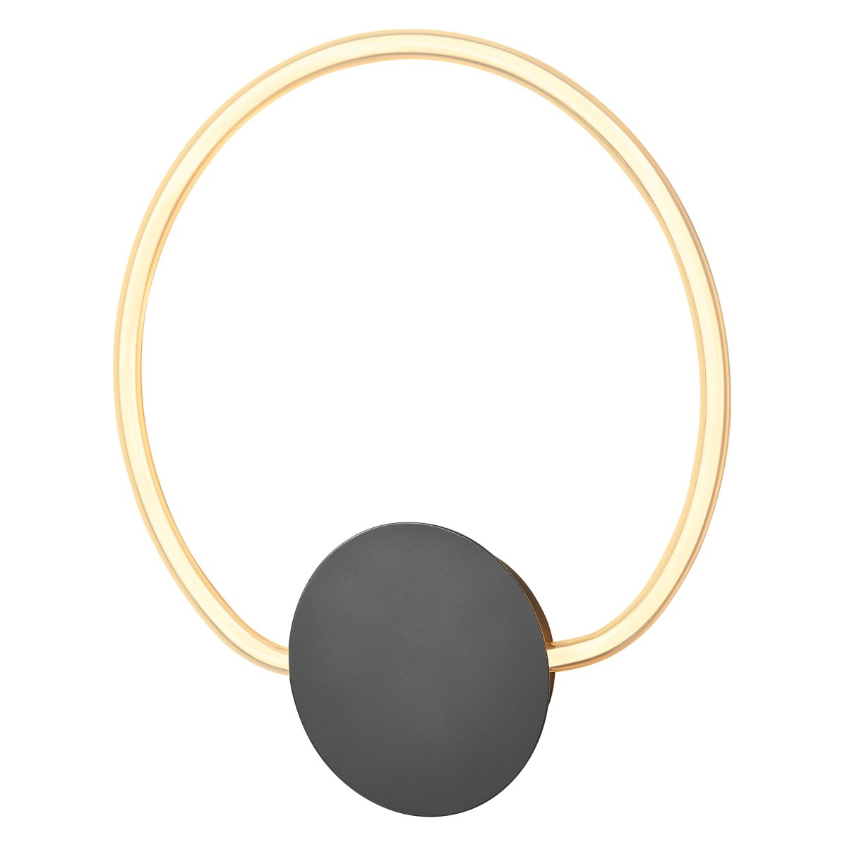 Aura Ø37 Noir applique murale De Ledvance - Lampan har tv&aring; olika belysningspunkter med integrerad LED, en bakom v&auml;ggplattan och cirkeln.