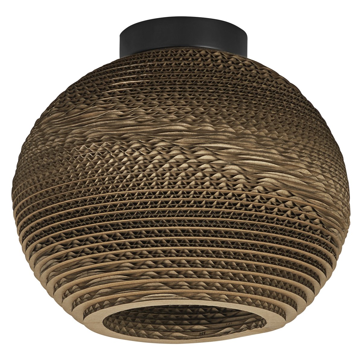 Cardboard Ball Ø26 Brun plafonnier De Osram - L'abat-jour, fabriqu&eacute; &agrave; partir de plusieurs couches de carton, cr&eacute;e un beau jeu de lumi&egrave;re dans la pi&egrave;ce lorsqu'il est &eacute;clair&eacute; et contribue &agrave; une atmosph&egrave;re chaleureuse et naturelle.