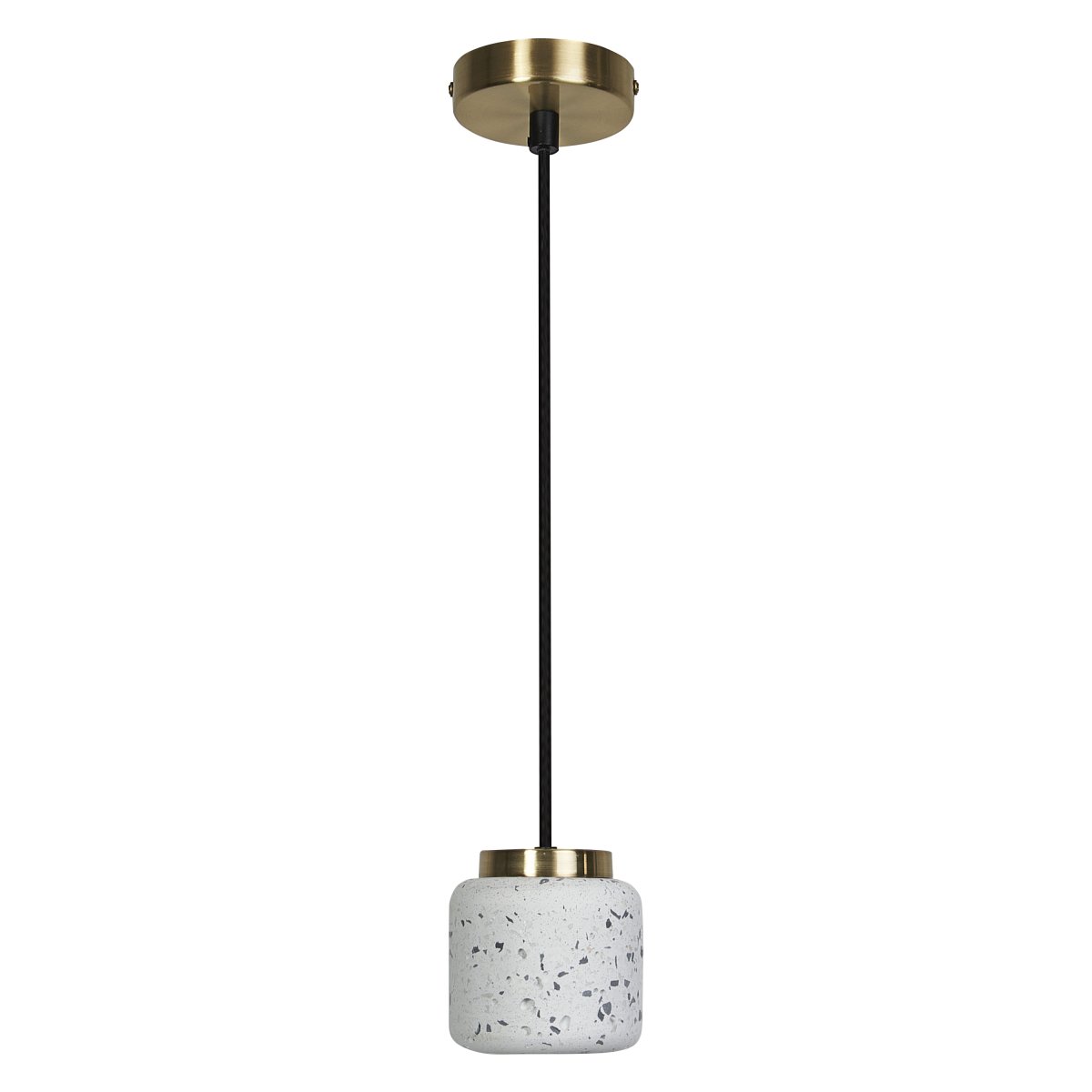 Terrazzo Ball Ø10 Blanc suspension De Ledvance - Detaljerna i m&auml;ssing bidrar med en elegans till rummet.