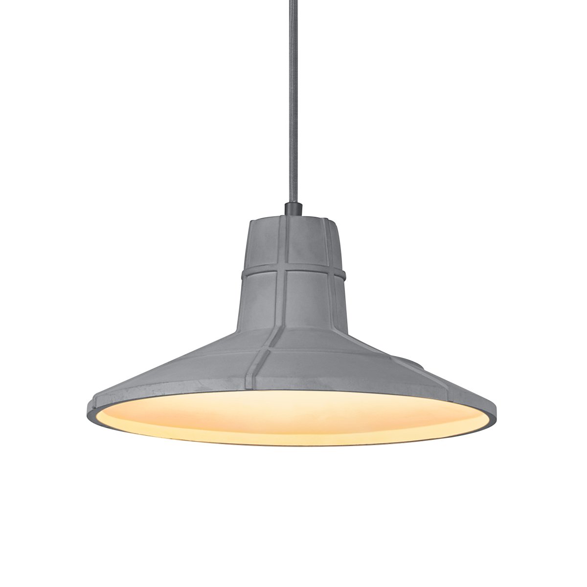 Concrete Sala Ø32 Gris suspension De Osram - L'abat-jour en b&eacute;ton coul&eacute; fournit une lumi&egrave;re non &eacute;blouissante vers le bas.