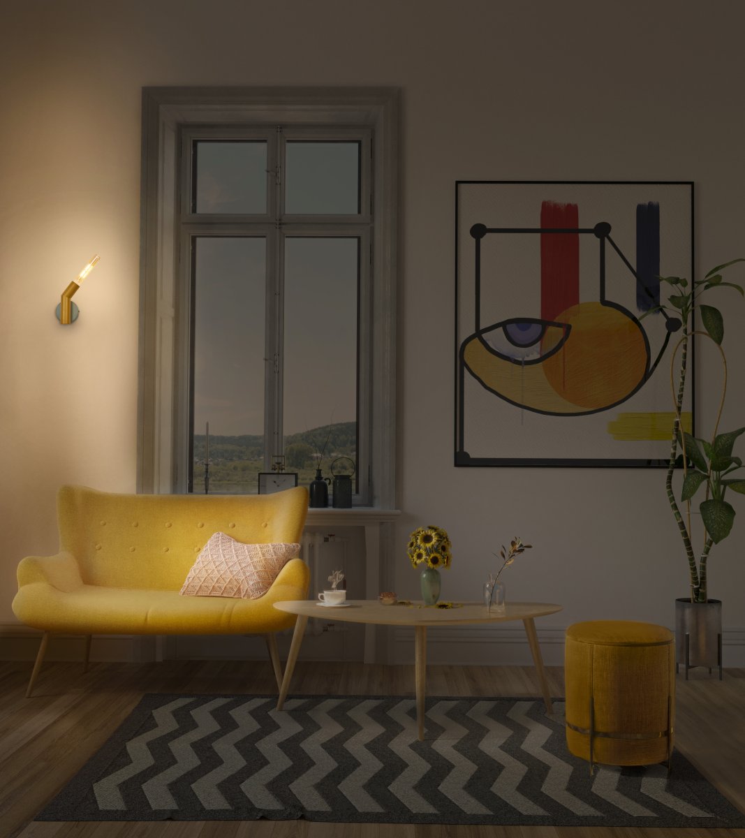 Straw Jaune applique murale De Osram - Straw &auml;r en lekfull v&auml;gglampa med h&auml;rliga kul&ouml;rer.