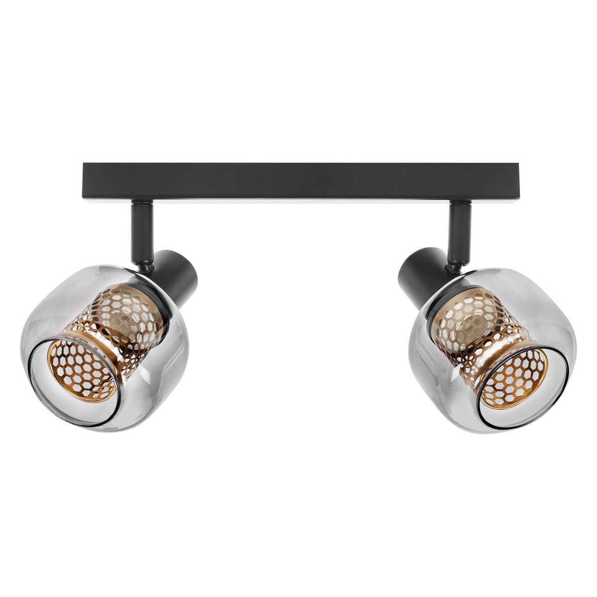 Firefly 2 Noir spot De Ledvance - De r&ouml;rliga spotlightsen med sk&auml;rmar av gr&aring;tonat glas i kombination med de guldiga detaljh&ouml;ljet som omfamnar ljusk&auml;llorna bidrar med en elegans till rummet.