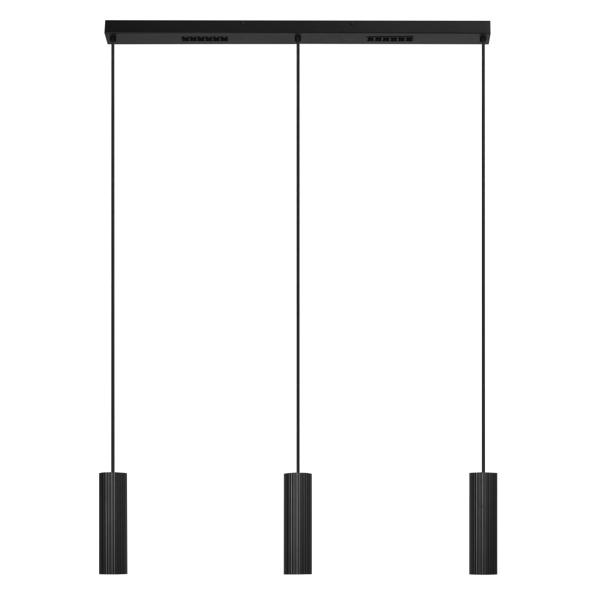Drums 82cm Noir suspension De Ledvance - Il y a un support sur le toit entre les deux ; Les lumières LED intégrées avec 680 lm et une lumière blanche chaude de 3000 K assurent un éclairage général agréable dans la pièce.