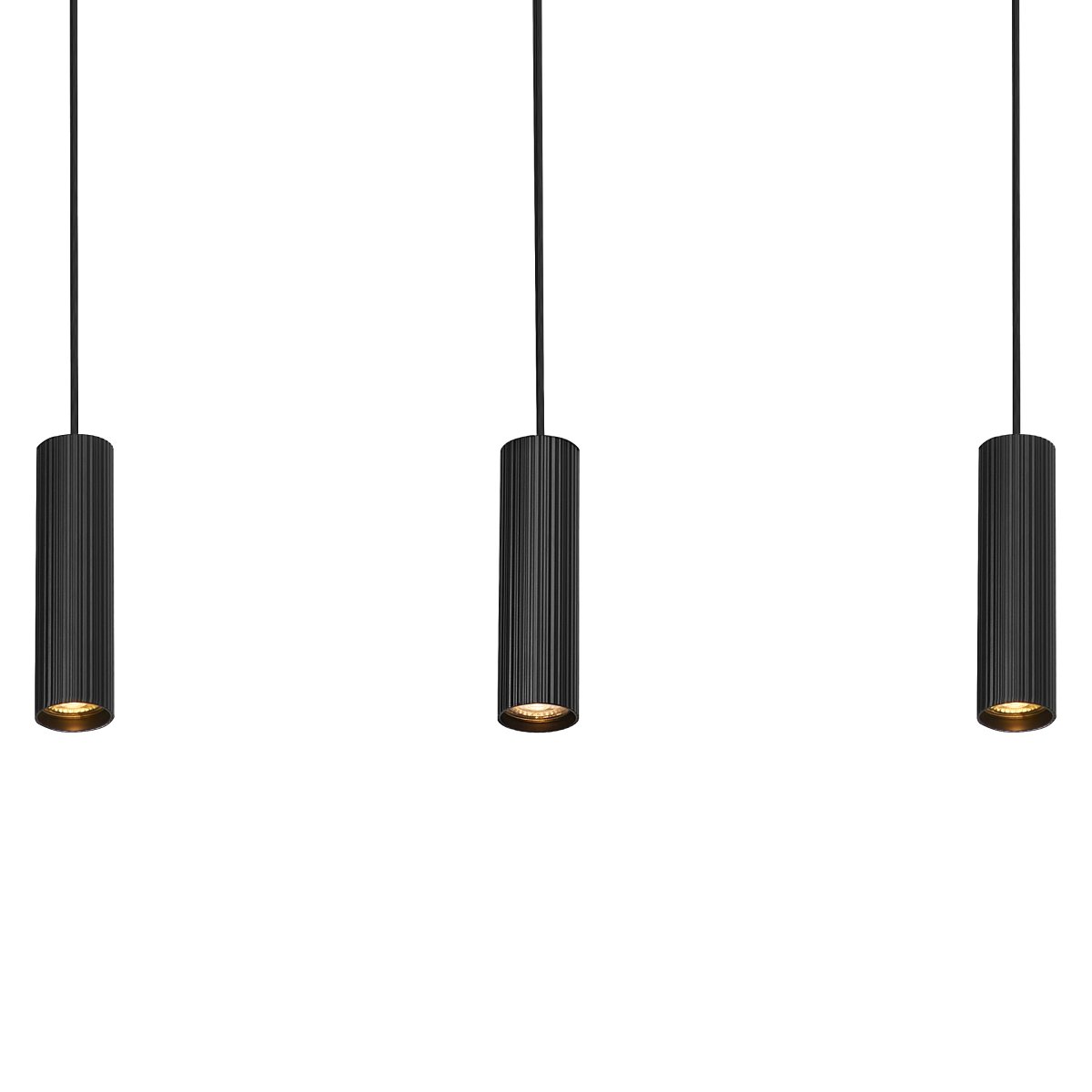 Drums 82cm Noir suspension De Ledvance - Il y a un support sur le toit entre les deux ; Les lumières LED intégrées avec 680 lm et une lumière blanche chaude de 3000 K assurent un éclairage général agréable dans la pièce.