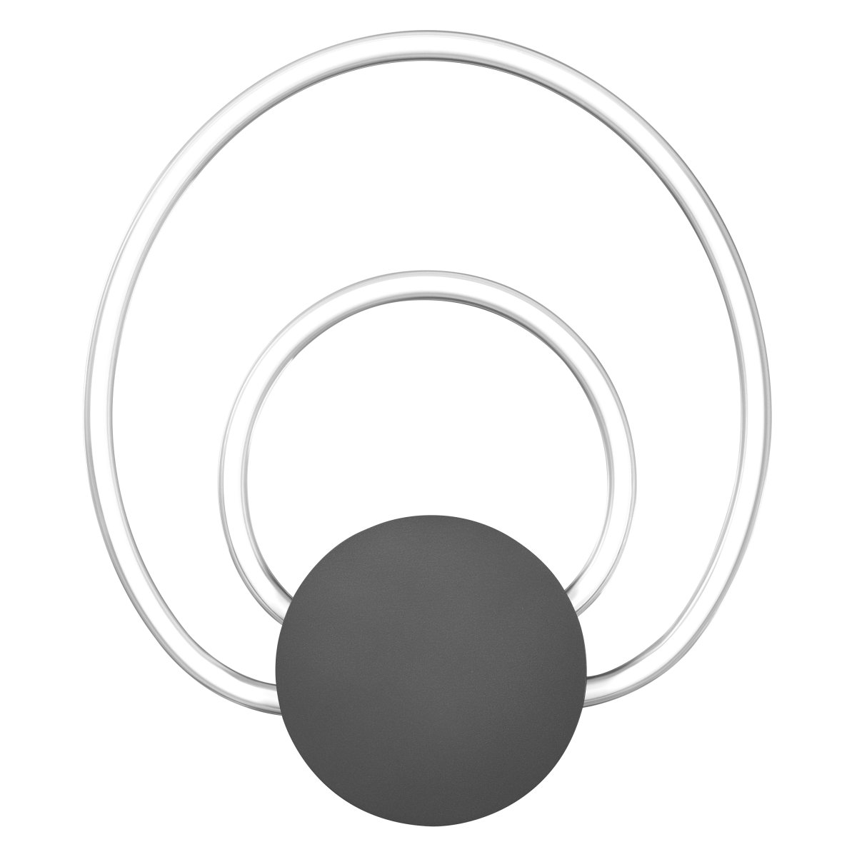 Helios 40cm Noir applique murale De Ledvance - Lampan har tv&aring; olika belysningspunkter med integrerad LED, ett indirekt ljus bakom v&auml;ggplattan och cirkelarna.