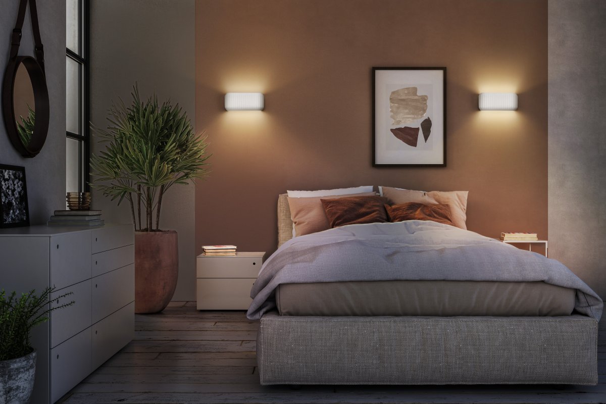 Plaster Routes 33cm Blanc applique murale De Ledvance - Plaster Routes &auml;r en modern v&auml;gglampa gjord av gips.