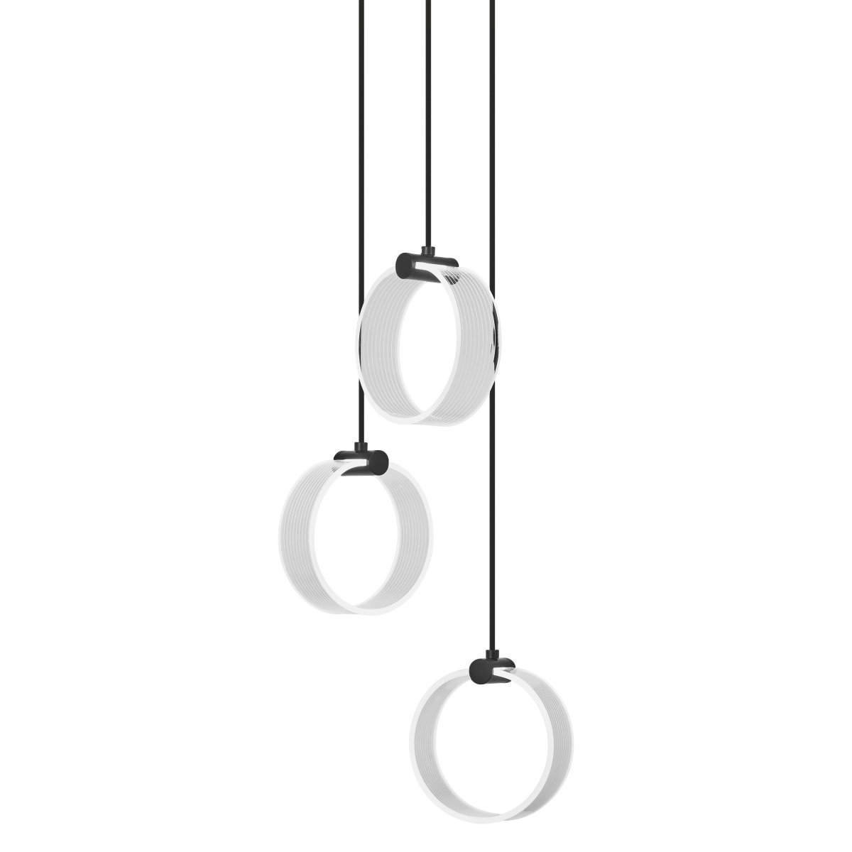Circle PL Ø30 Noir suspension De Osram - Dans la premi&egrave;re &eacute;tape, la lampe brille dans une lumi&egrave;re blanche chaude de 3000K, dans la deuxi&egrave;me &eacute;tape dans une lumi&egrave;re blanche froide de 4200K et dans la troisi&egrave;me &eacute;tape dans 6500K (lumi&egrave;re du jour).