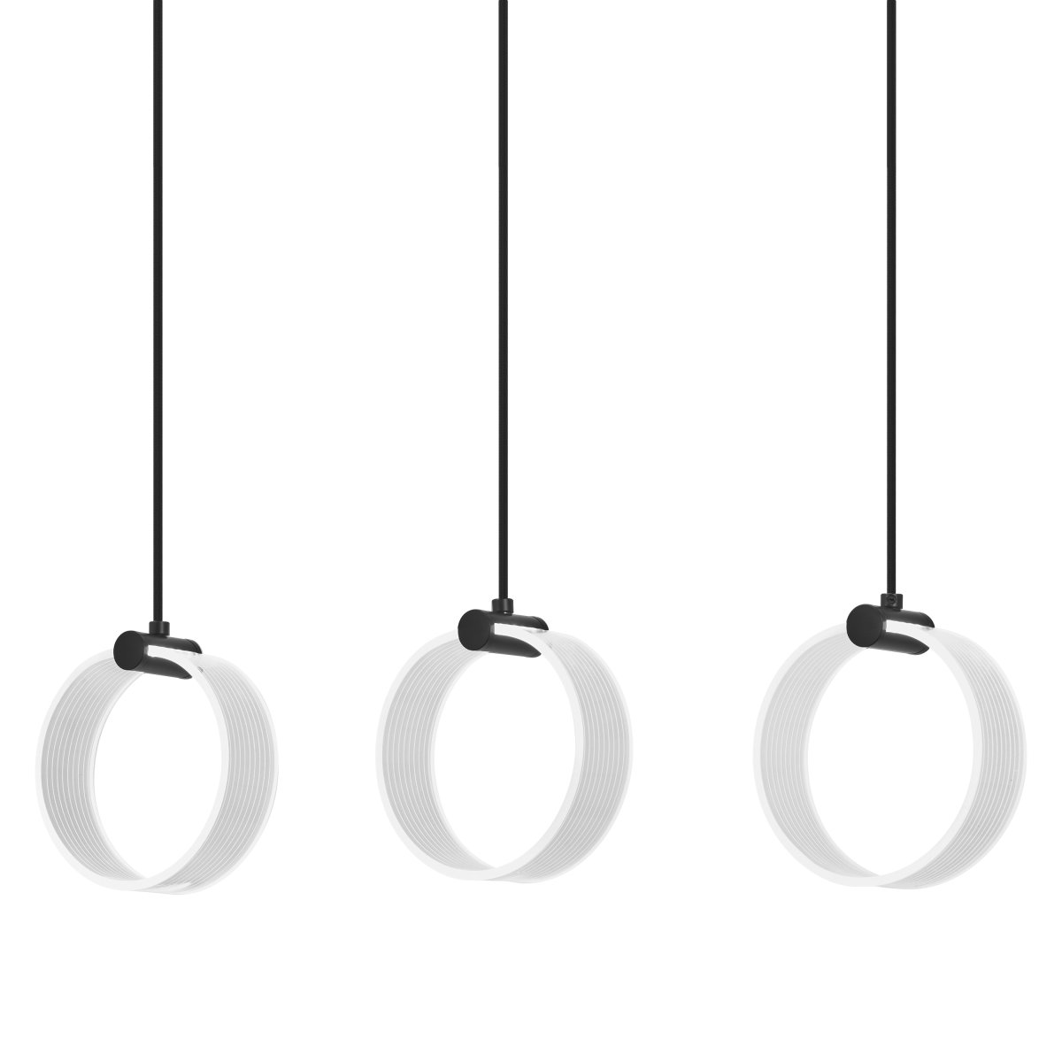 Circle PL 66cm Noir suspension De Osram - Dans la premi&egrave;re &eacute;tape, la lampe brille dans une lumi&egrave;re blanche chaude de 3000K, dans la deuxi&egrave;me &eacute;tape dans une lumi&egrave;re blanche froide de 4200K et dans la troisi&egrave;me &eacute;tape dans 6500K (lumi&egrave;re du jour).