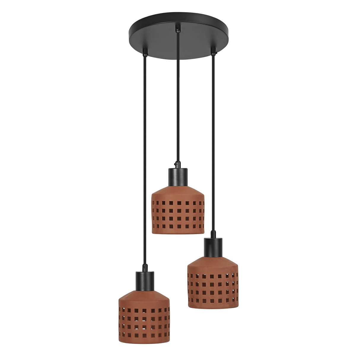 Clay Windows Ø32 Brun suspension De Ledvance - Clay Windows har en rustik design med sina sk&auml;rmar gjord av lera i en r&ouml;dbrun f&auml;rg.