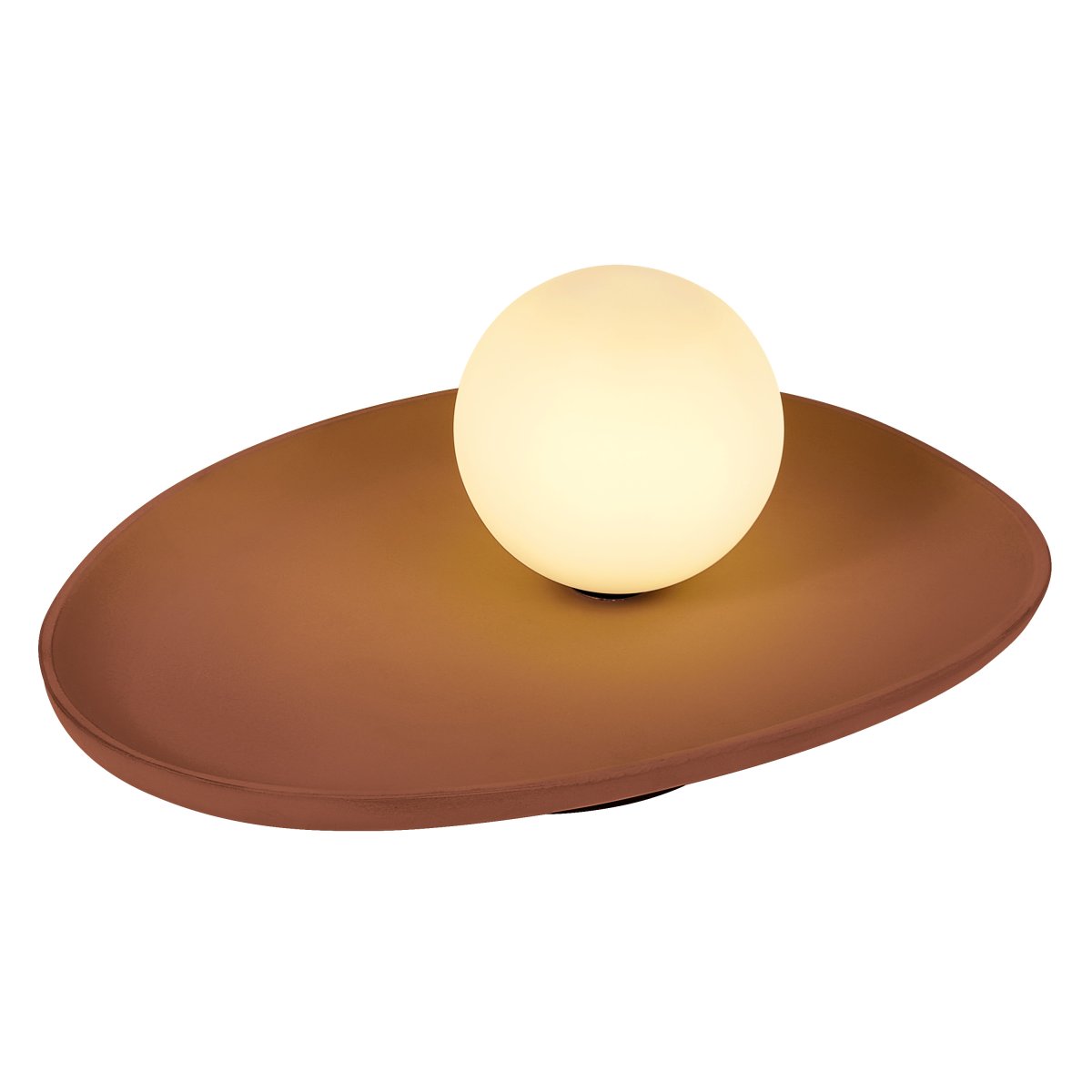 Clay Nest 14cm Brun lampe de table De Osram - Glaskupan i opal som omfamnar ljusk&auml;llan skapar ett fint och bl&auml;ndfritt ljus i rummet.