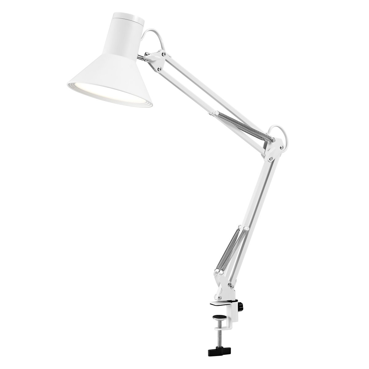 Office Retro Blanc lampe à pince De Ledvance - Lampan ger ett varmvitt och starkt ljus p&aring; 900lm och 3000K, perfekt som arbets- och l&auml;slampa.