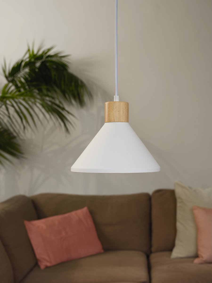 Plaster Wood Ø22 Blanc suspension De Ledvance - Plaster Pure est une suspension minimaliste avec un design de haute qualité et des détails en bois.