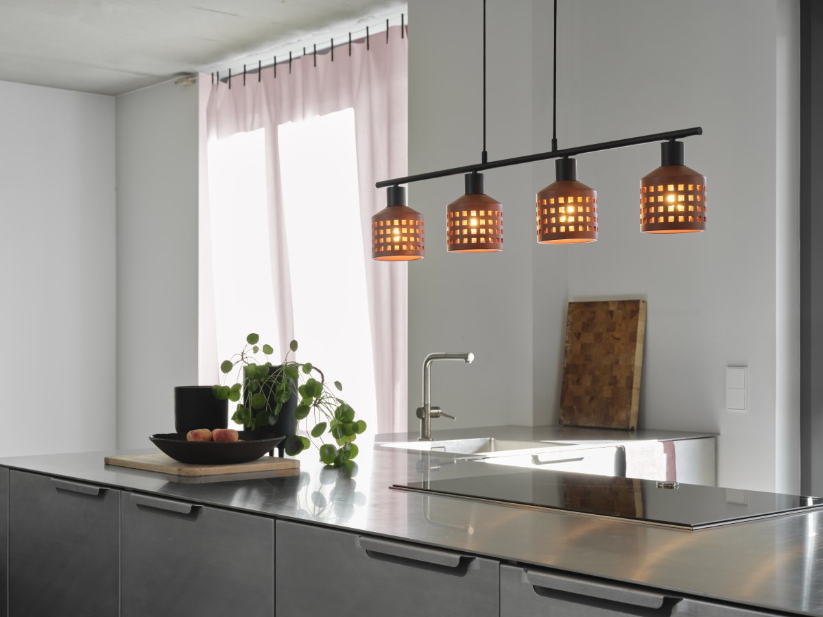 Clay Windows 90cm Brun suspension De Osram - Clay Windows har en rustik design med sina sk&auml;rmar gjord av lera i en r&ouml;dbrun f&auml;rg.