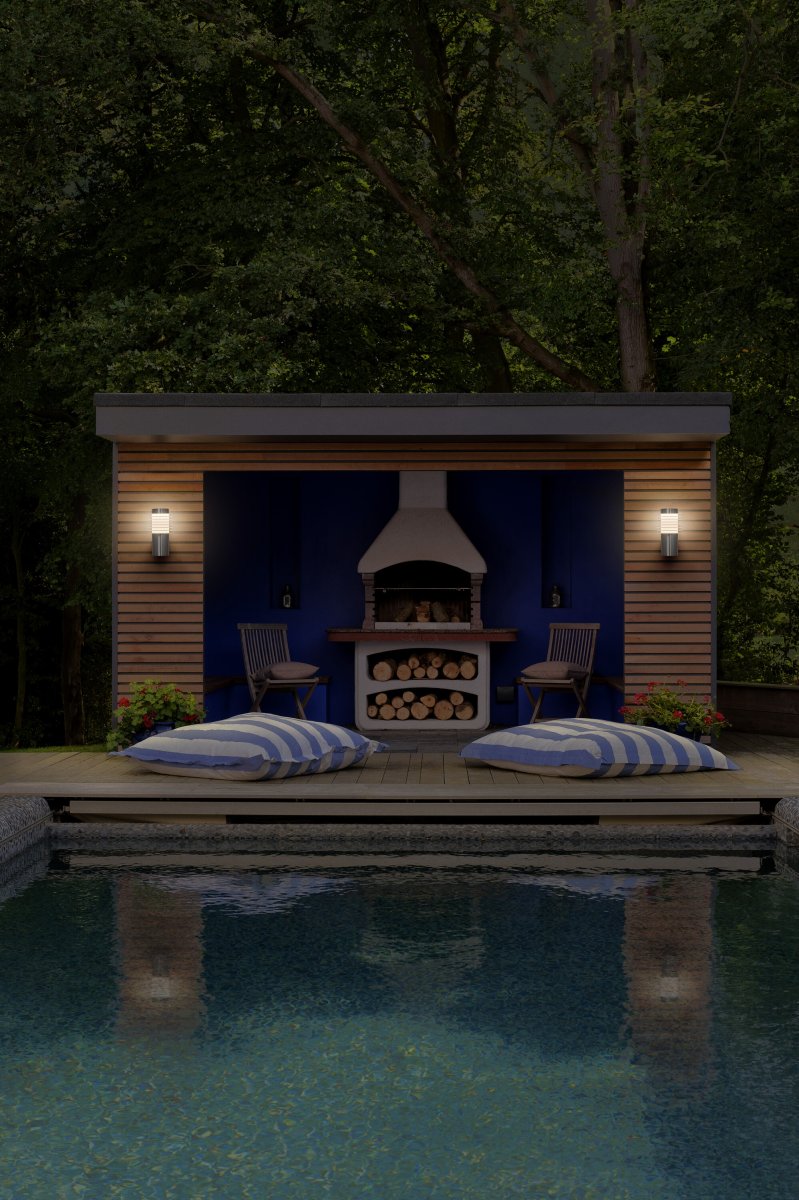 Rondo Acier lampe d’extérieur De Ledvance - Tillverkad av rostfritt st&aring;l och med IP44-klassning, &auml;r denna lampa b&aring;de h&aring;llbar och v&auml;derbest&auml;ndig.