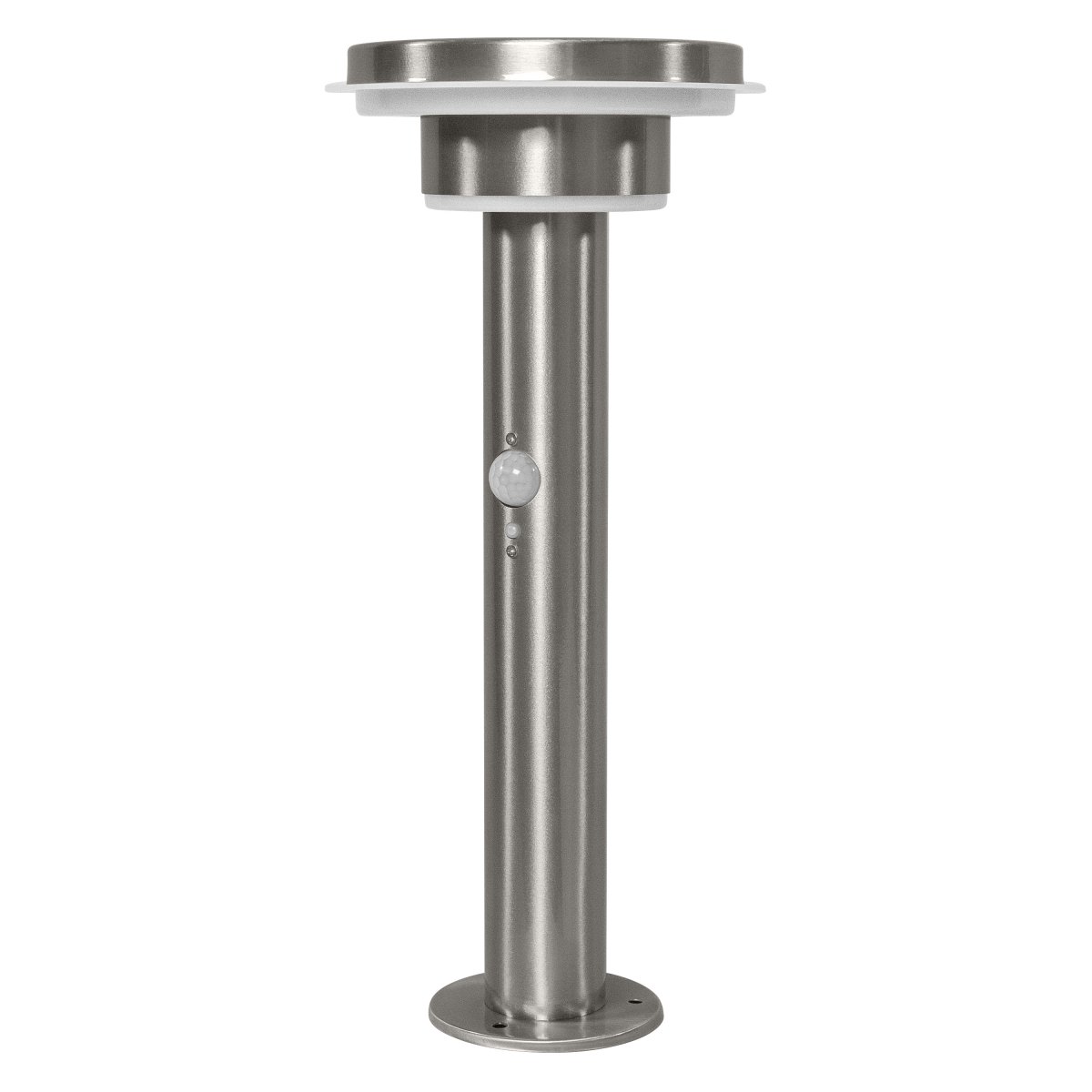 Double Circle Sensor Acier lampe solaire De Ledvance - Le capteur de mouvement PIR int&eacute;gr&eacute; et le capteur de lumi&egrave;re du jour allument automatiquement la lampe lorsqu'un mouvement est d&eacute;tect&eacute; dans l'obscurit&eacute;, garantissant ainsi s&eacute;curit&eacute; et efficacit&eacute; &eacute;nerg&eacute;tique.