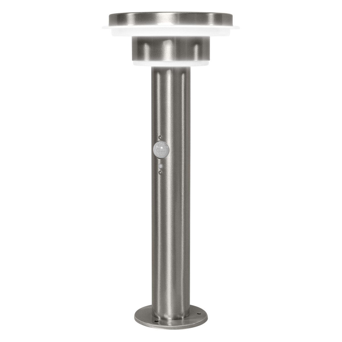 Double Circle Sensor Acier lampe solaire De Ledvance - Le capteur de mouvement PIR int&eacute;gr&eacute; et le capteur de lumi&egrave;re du jour allument automatiquement la lampe lorsqu'un mouvement est d&eacute;tect&eacute; dans l'obscurit&eacute;, garantissant ainsi s&eacute;curit&eacute; et efficacit&eacute; &eacute;nerg&eacute;tique.