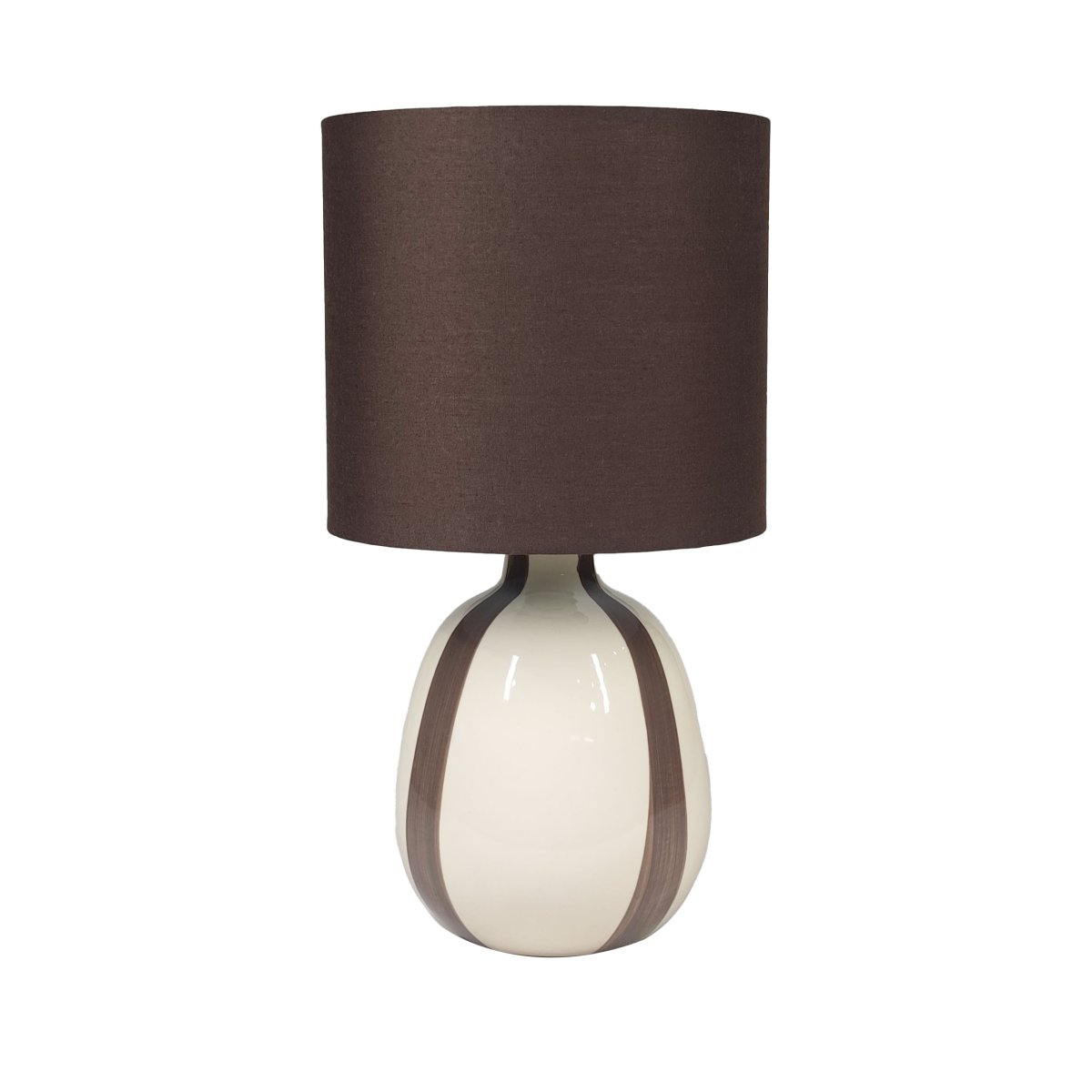 Rippel 40cm Brun lampe de table De Nordic Lighting - La lampe est fournie avec un câble transparent de 1,8 m, un interrupteur et une prise.