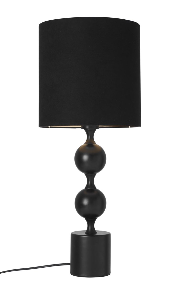 Prakt 60cm Noir lampe de table De Cottex - La magnifique lampe de table en m&eacute;tal et textile est une lampe &eacute;l&eacute;gante et accrocheuse qui ajoute une touche sophistiqu&eacute;e &agrave; la pi&egrave;ce.