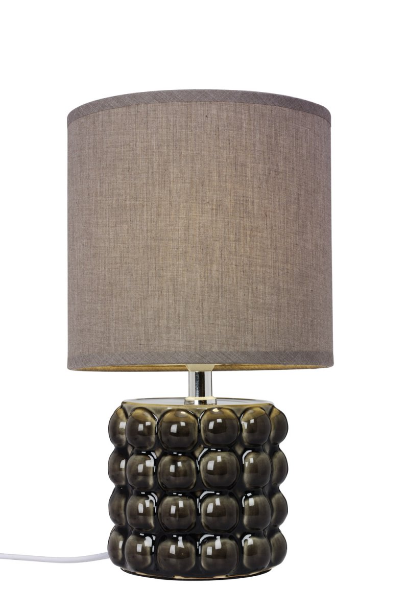 Kupol 34cm Gris lampe de table De Cottex - La base en céramique a un design intéressant et tactile qui donne du caractère à la lampe, tandis que l'abat-jour en textile doux diffuse une lumière agréable dans toute la pièce.