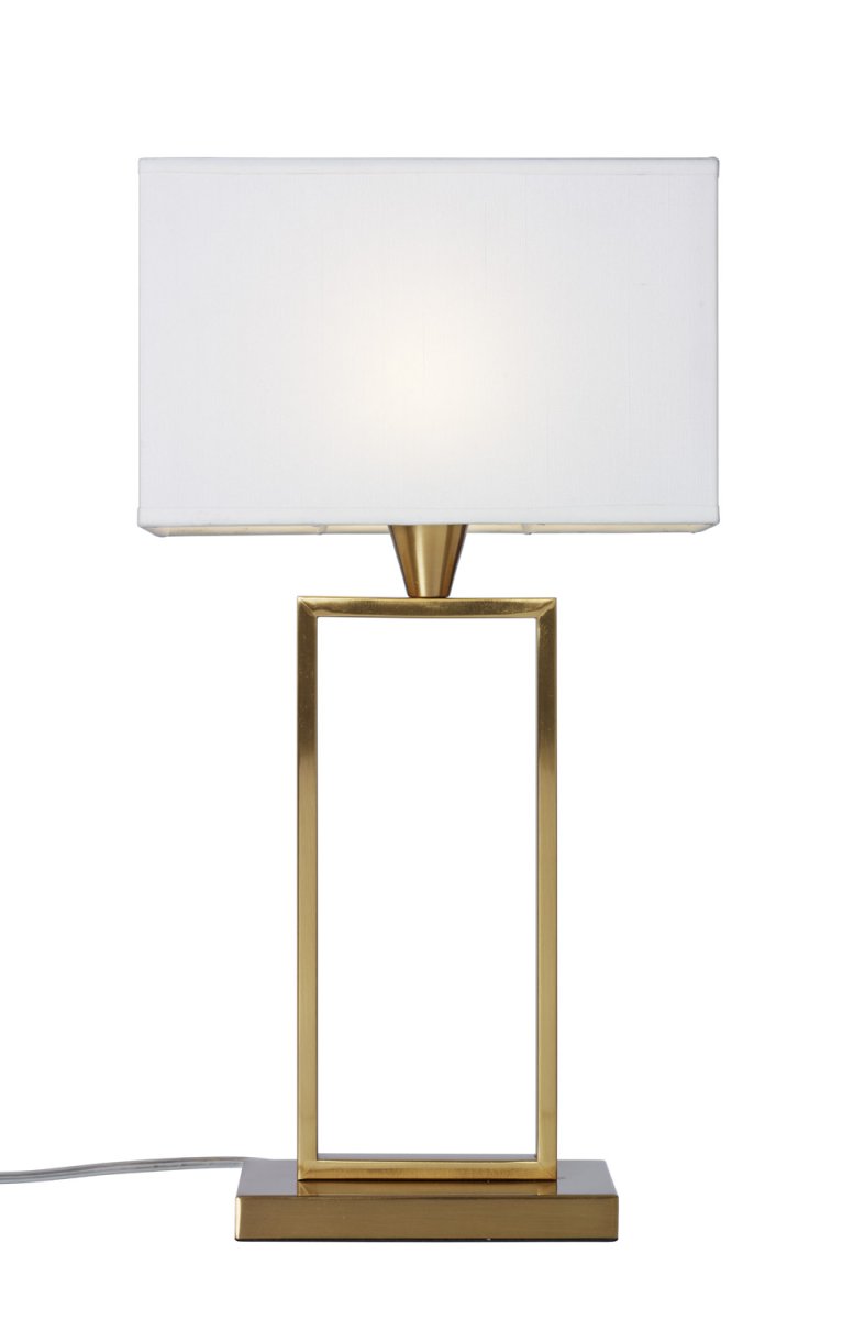 Kensington 50cm Laiton lampe de table De Cottex - La lampe de table Kensington en métal et tissu allie minimalisme moderne et élégance sophistiquée.