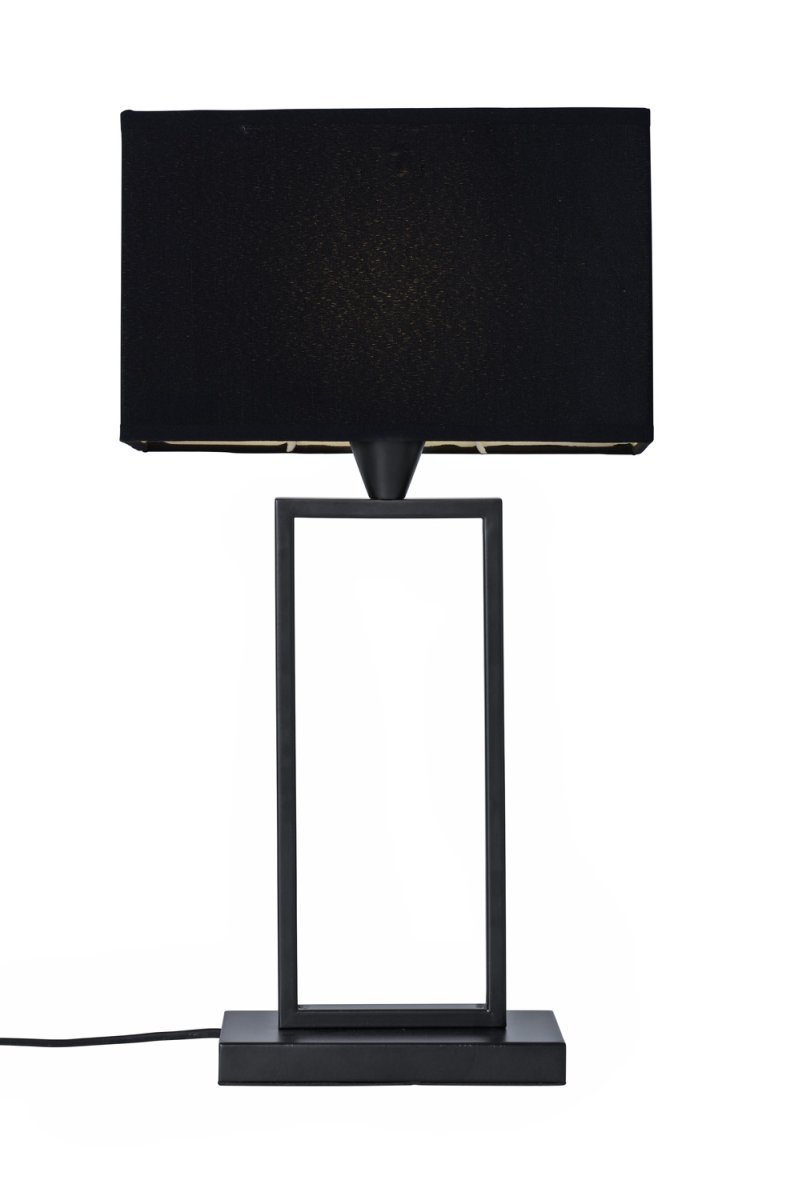 Kensington 50cm Noir lampe de table De Cottex - La lampe de table Kensington en m&eacute;tal et tissu allie minimalisme moderne et &eacute;l&eacute;gance sophistiqu&eacute;e.