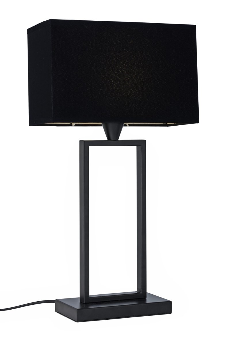 Kensington 50cm Noir lampe de table De Cottex - La lampe de table Kensington en m&eacute;tal et tissu allie minimalisme moderne et &eacute;l&eacute;gance sophistiqu&eacute;e.