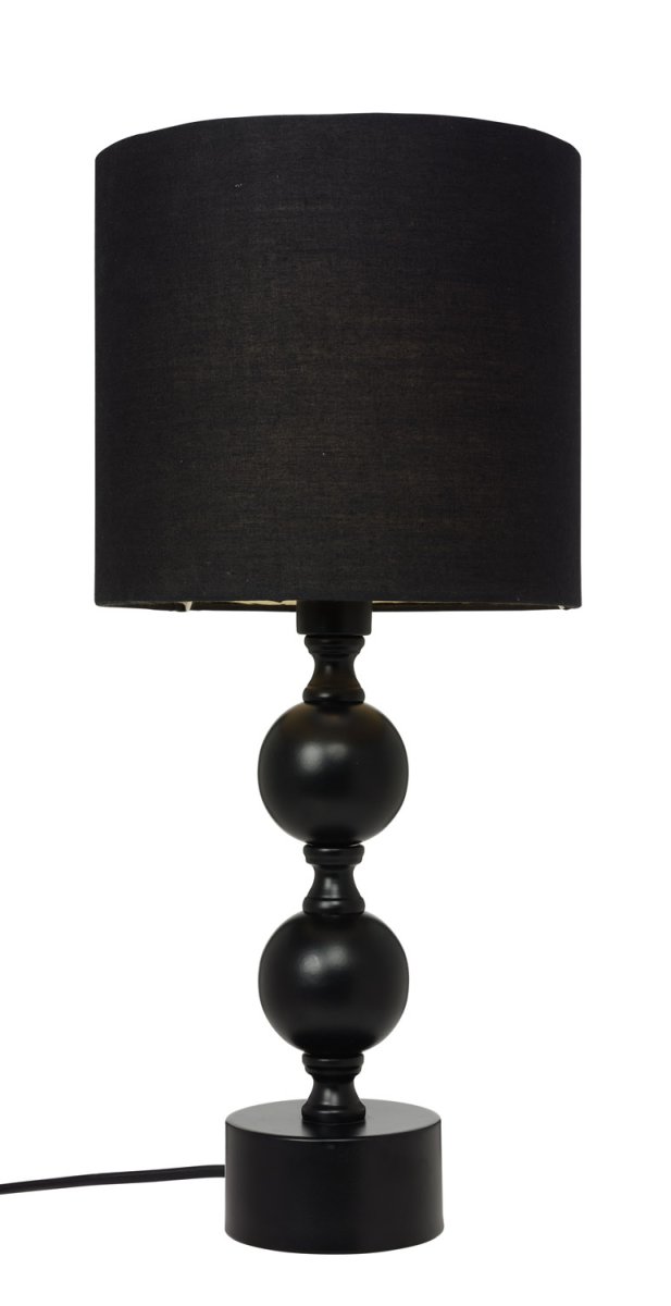 Pompa 46cm Noir lampe de table De Cottex - La lampe de table Pompa en métal et textile est une lampe élégante et accrocheuse qui ajoute une touche sophistiquée à n'importe quelle pièce.