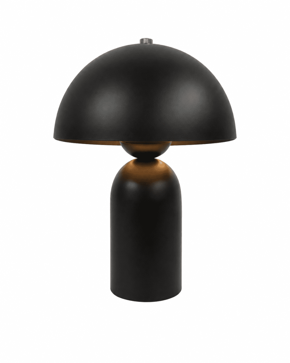 Capello 35cm Noir lampe de table De Nordic Lighting - Le d&eacute;tail chrom&eacute; d&eacute;coratif sur le dessus apporte une touche d'&eacute;l&eacute;gance et en fait un magnifique point de mire dans les chambres, les salons et les couloirs.