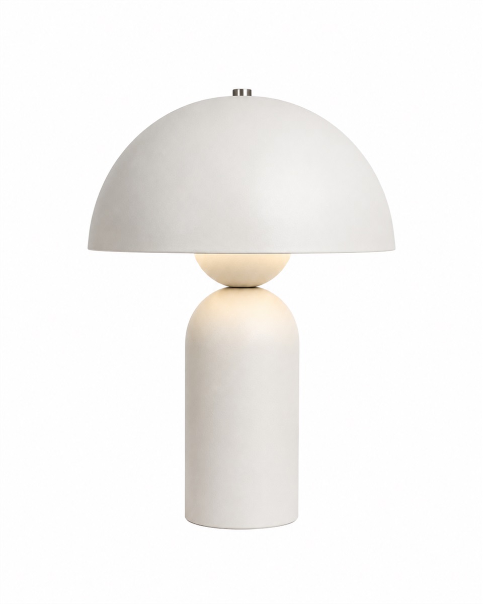 Capello 35cm Blanc lampe de table De Nordic Lighting - Le d&eacute;tail chrom&eacute; d&eacute;coratif sur le dessus apporte une touche d'&eacute;l&eacute;gance et en fait un magnifique point de mire dans les chambres, les salons et les couloirs.